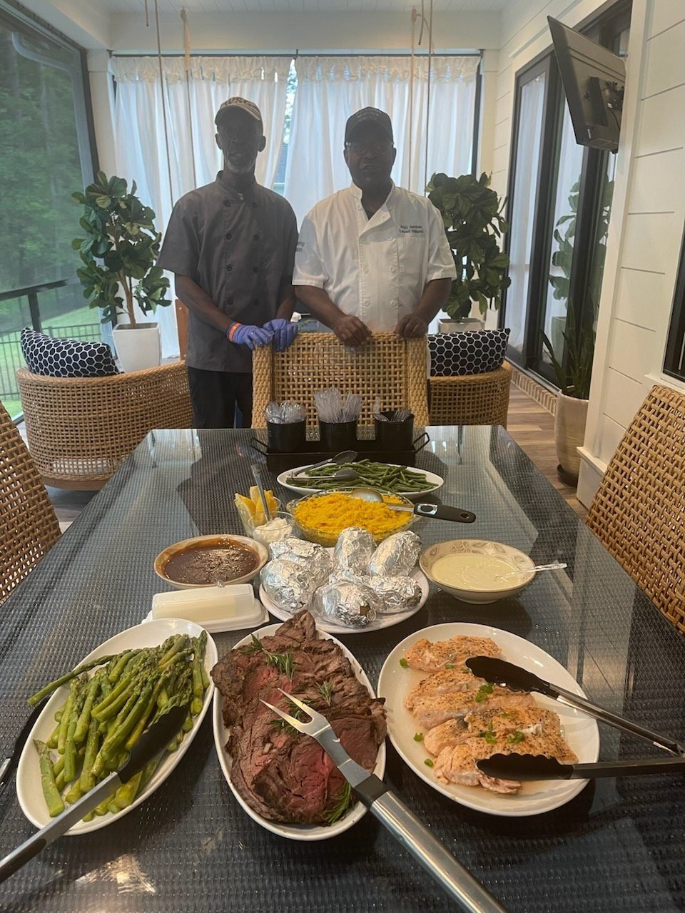 Buffet service at a corporate event catered by WSG Services